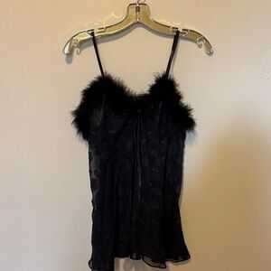 Elegant Black Lace Trimmed Camisole